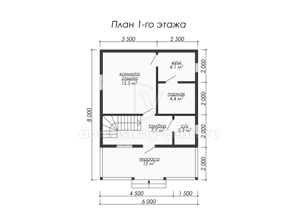 План 1 Проект бани БК013