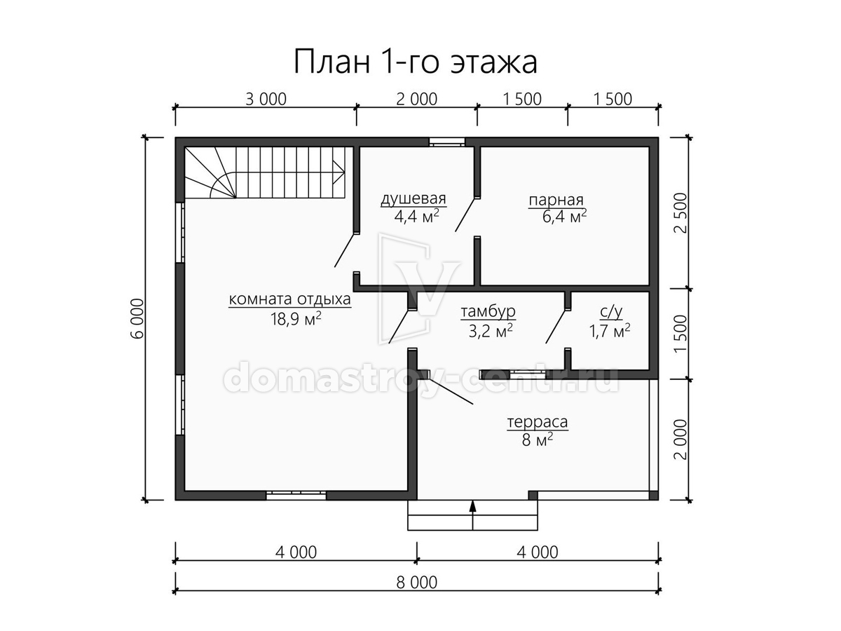 План 1 Проект бани БК058