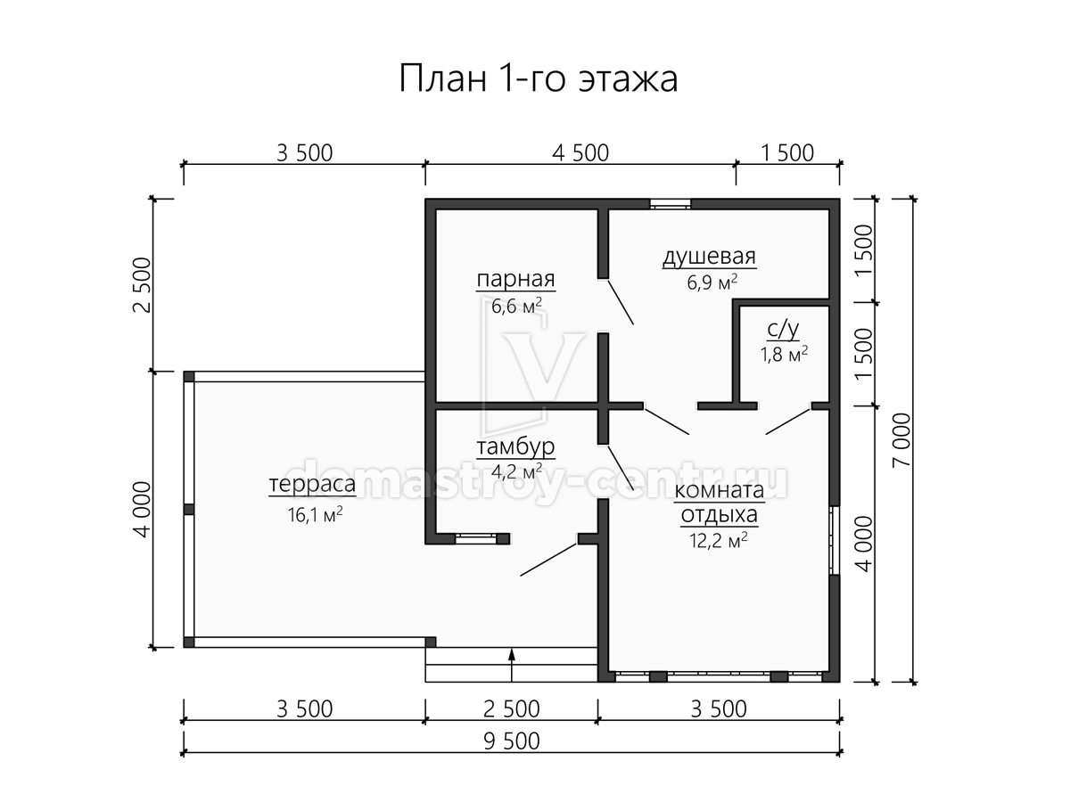 План 1 Проект бани БК064