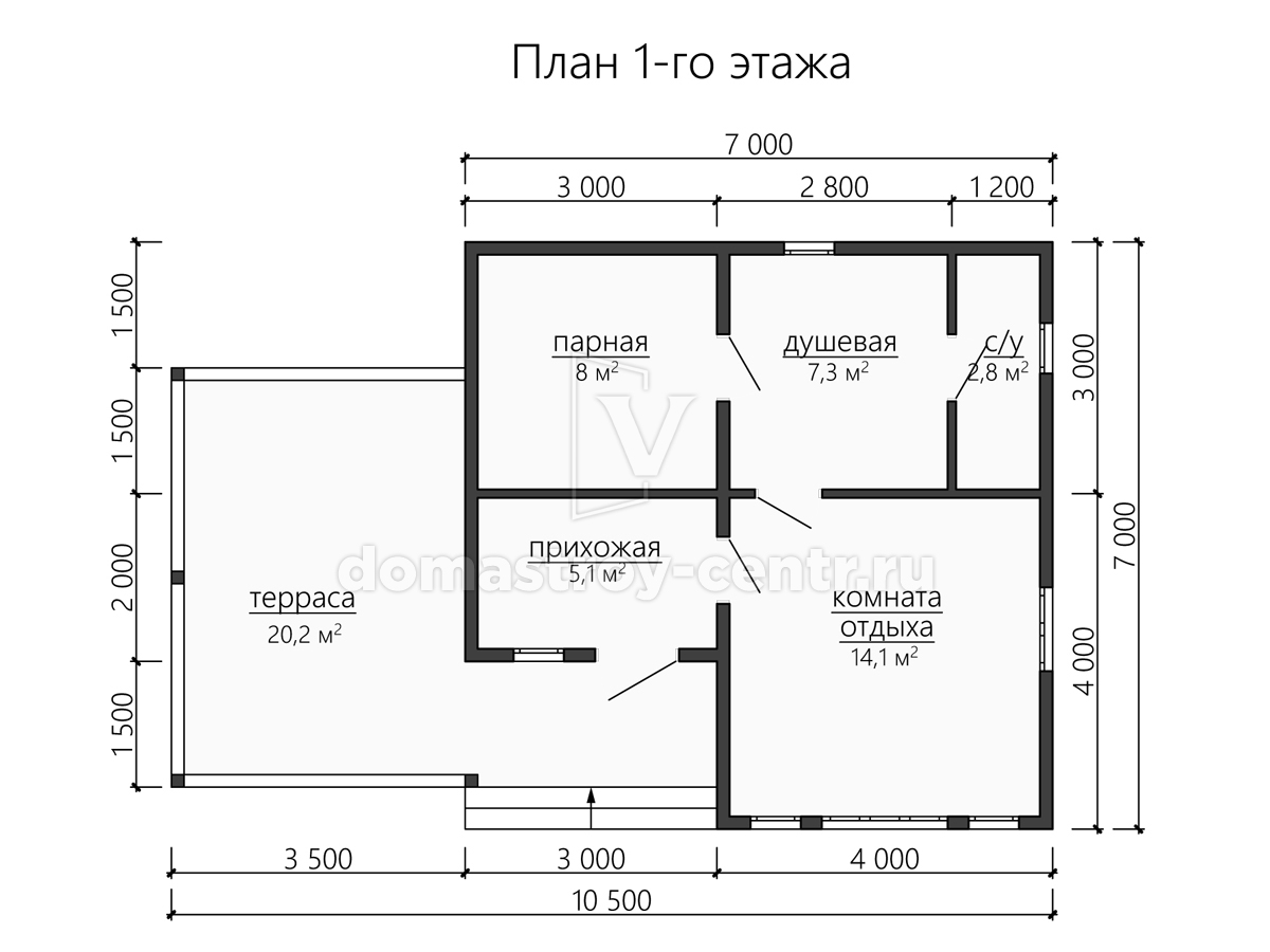 План 1 Проект бани БК065