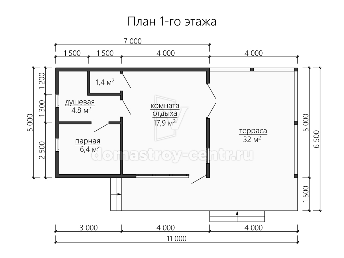 План 1 Проект бани БК067